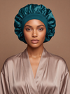 Teal Satin Bonnet