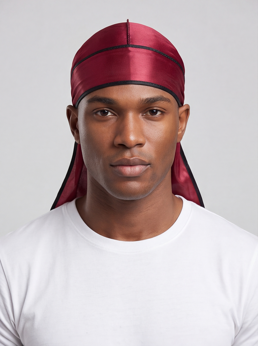 Red & Black Satin Durag