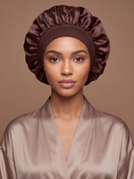 Brown Satin Bonnet