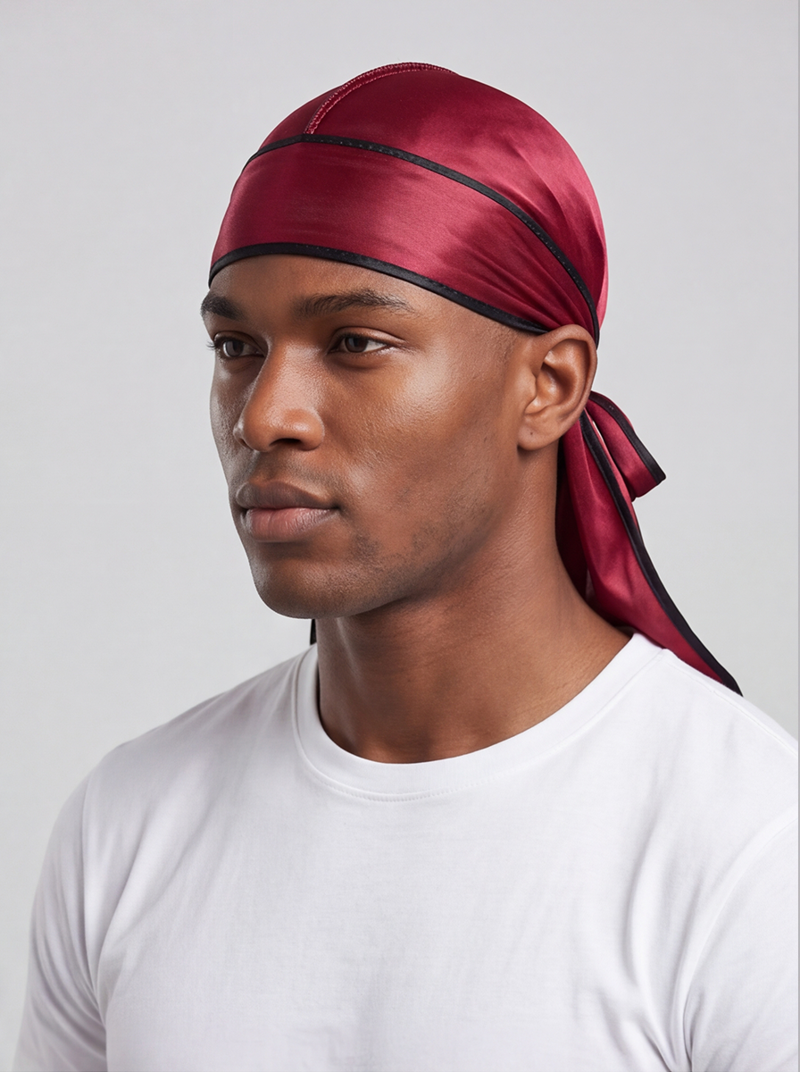 Red & Black Satin Durag