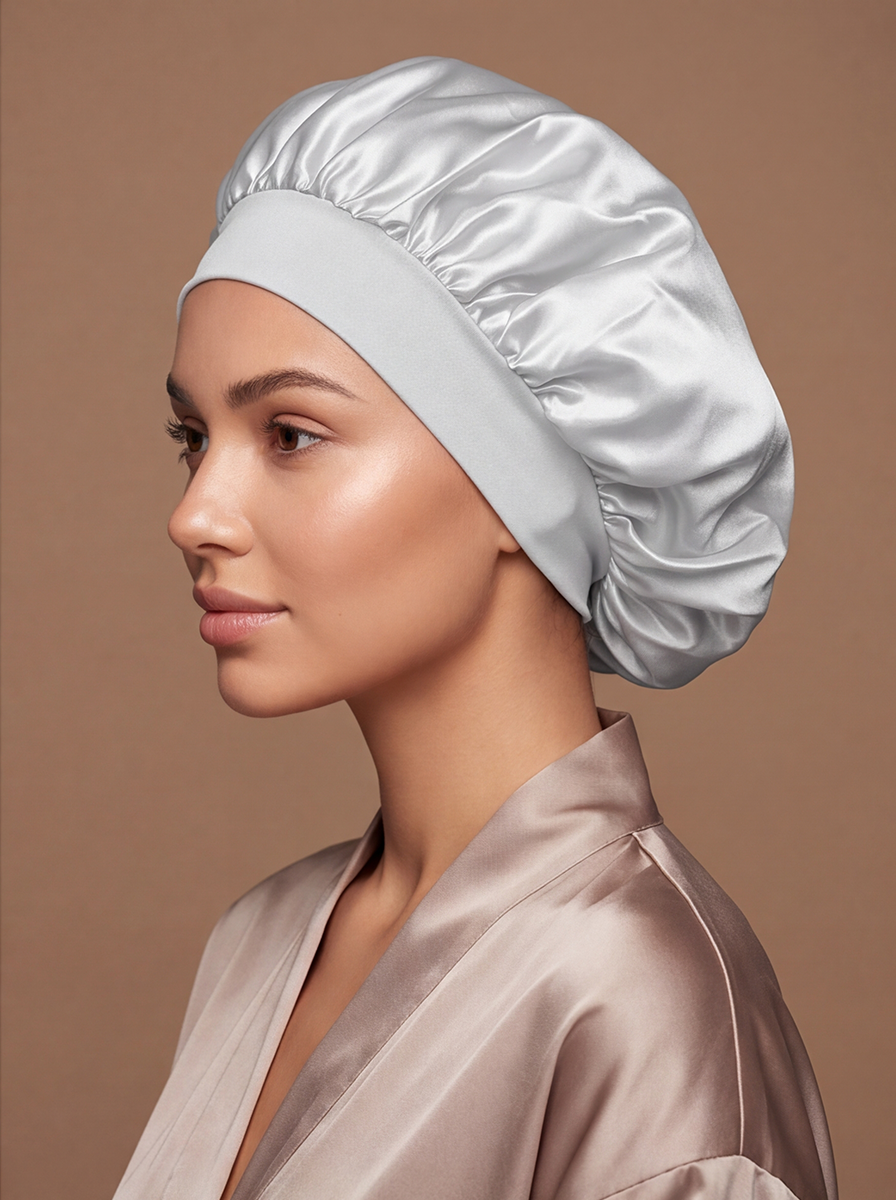 White Satin Bonnet