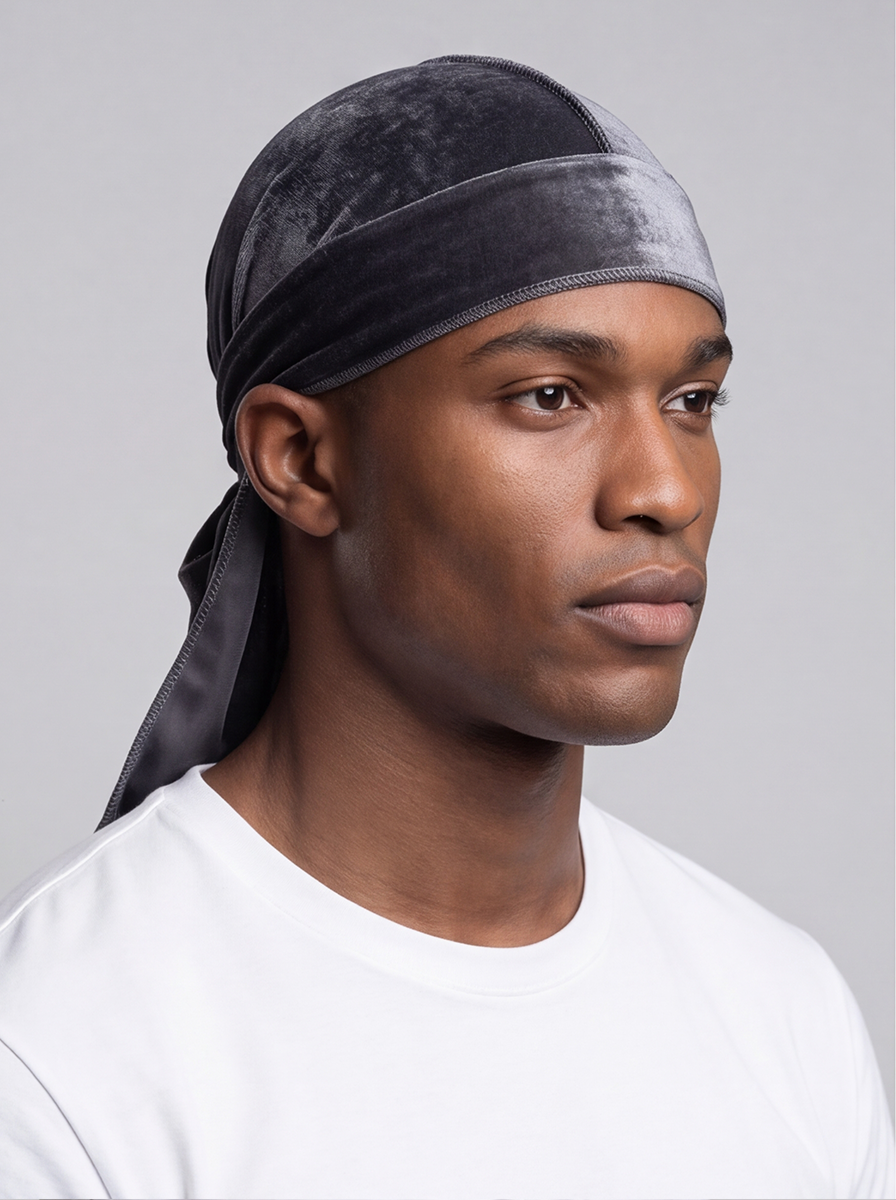Grey Velvet Durag
