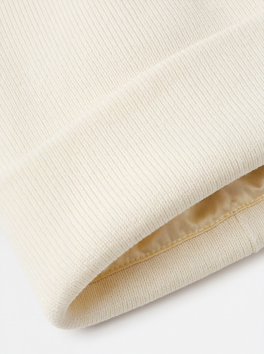 White Satin Lined Beanie