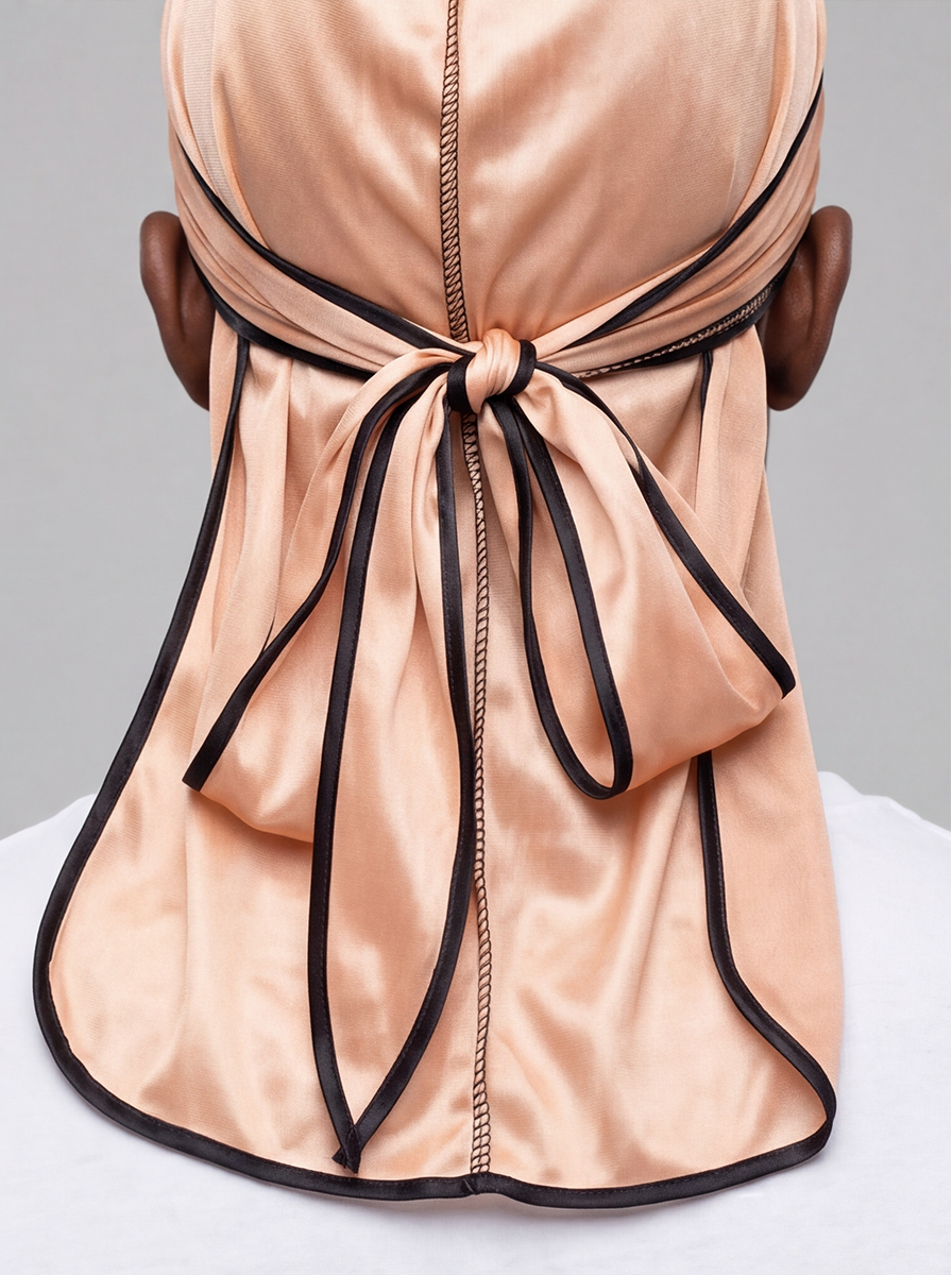 Gold & Black Satin Durag