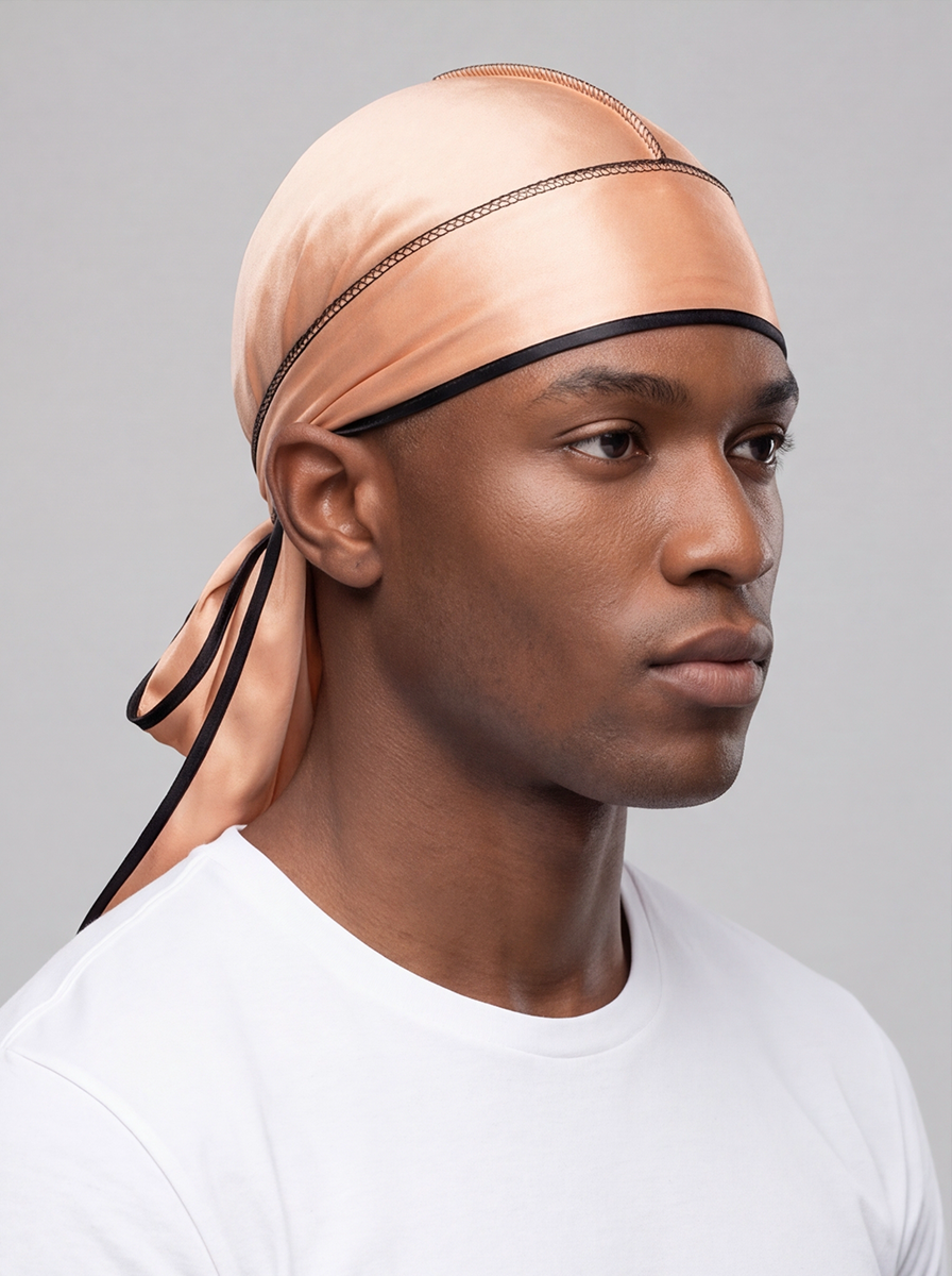 Gold & Black Satin Durag
