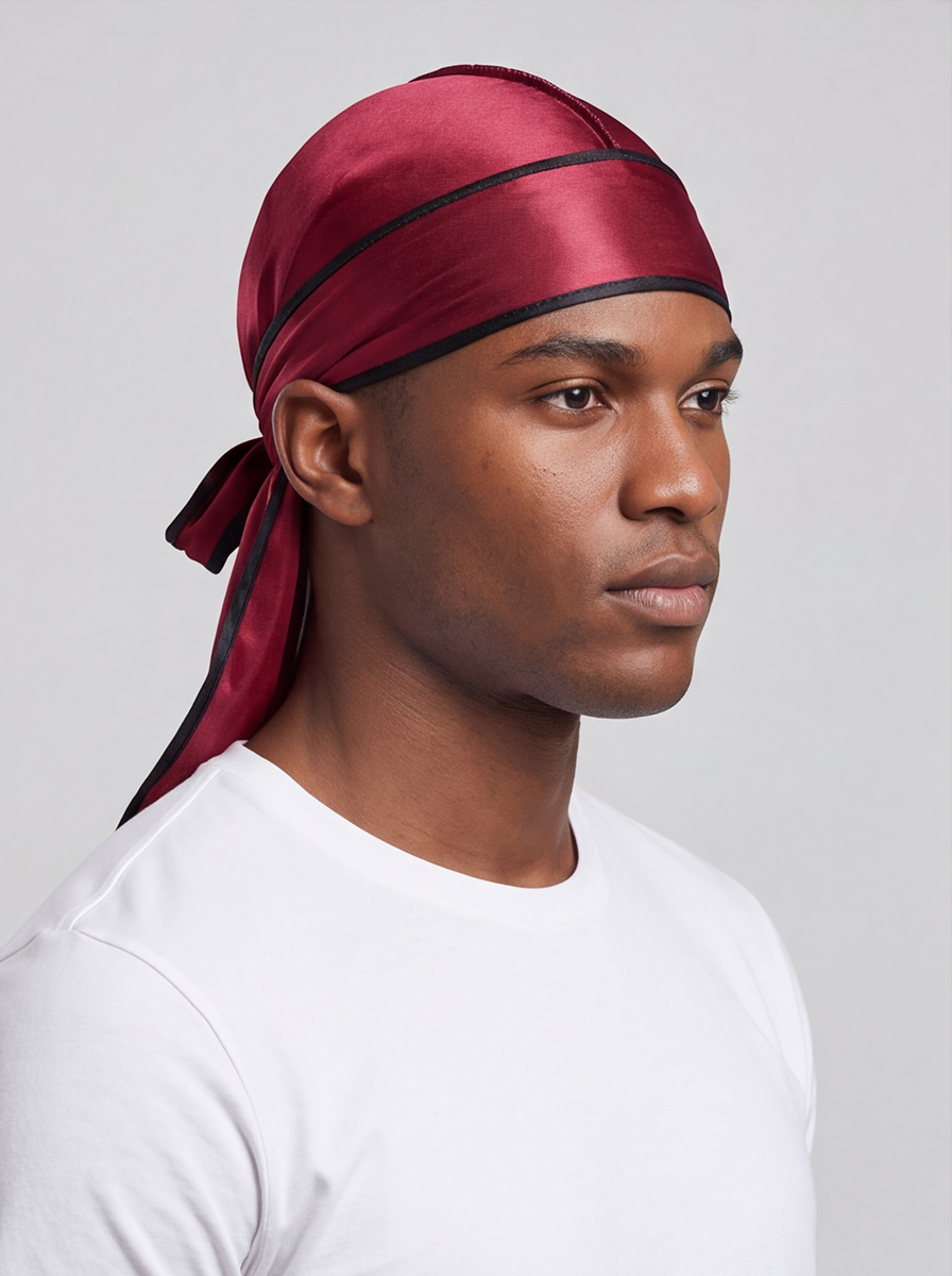 Red & Black Satin Durag