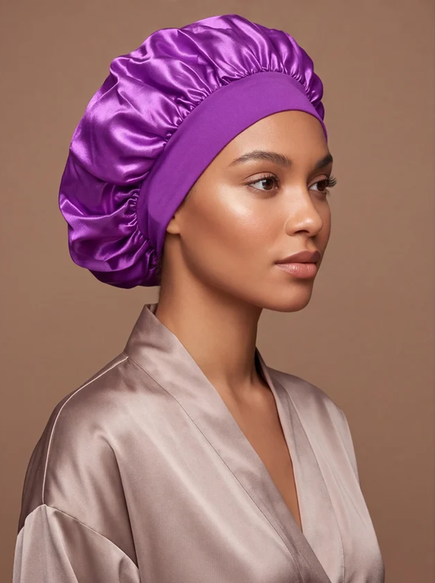 Purple Satin Bonnet