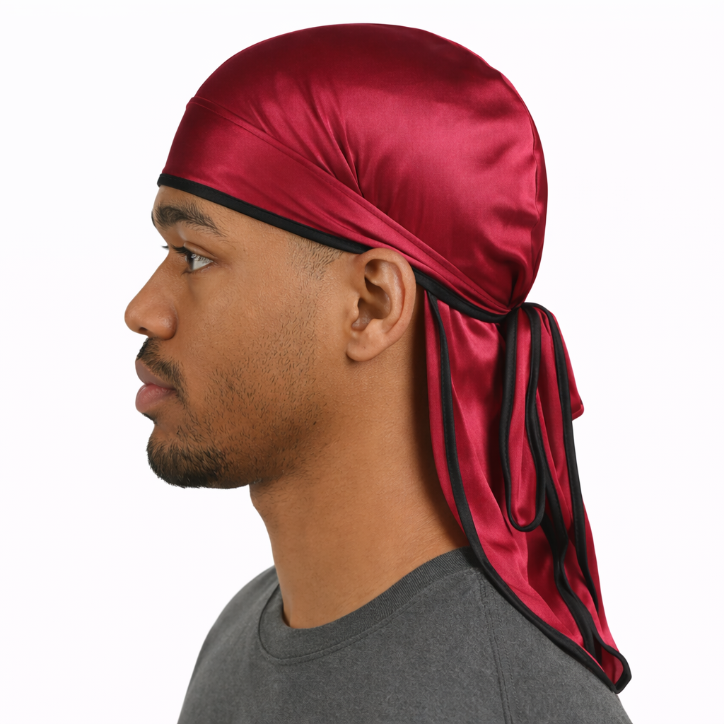 Red & Black Satin Durag